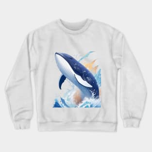 majestic whale in painting style. Crewneck Sweatshirt